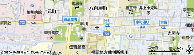 福岡県柳川市片原町周辺の地図