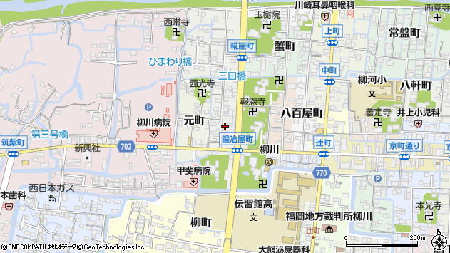 〒832-0073 福岡県柳川市鍛冶屋町の地図