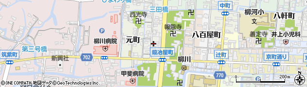 福岡県柳川市鍛冶屋町周辺の地図
