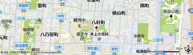 福岡県柳川市八軒町周辺の地図