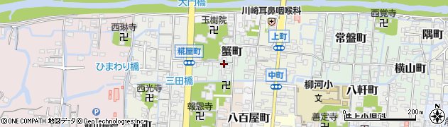 福岡県柳川市蟹町周辺の地図