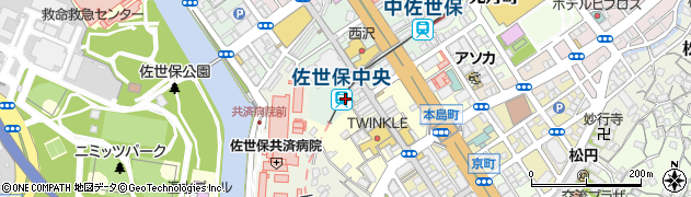 佐世保中央駅周辺の地図
