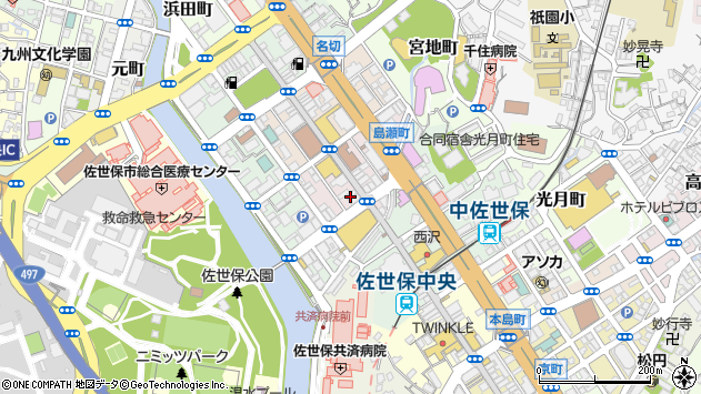 〒857-0054 長崎県佐世保市栄町の地図