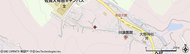 佐賀県有田町（西松浦郡）大野周辺の地図