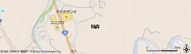 愛媛県宇和島市祝森周辺の地図