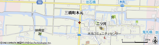 福岡県柳川市三橋町木元周辺の地図