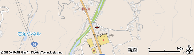 愛媛県宇和島市祝森1611周辺の地図