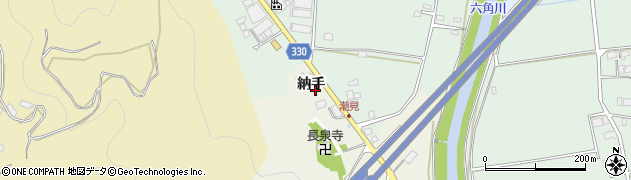 佐賀県武雄市納手周辺の地図