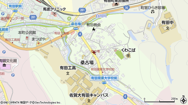 〒844-0012 佐賀県西松浦郡有田町桑古場の地図