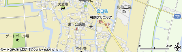 福岡県柳川市間周辺の地図
