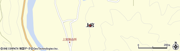高知県四万十町（高岡郡）上宮周辺の地図