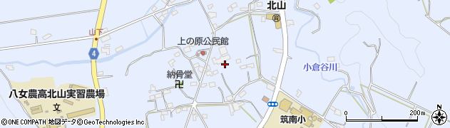 福岡県八女市立花町北山周辺の地図