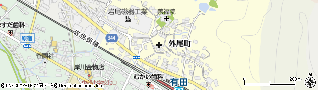 佐賀県有田町（西松浦郡）外尾町周辺の地図