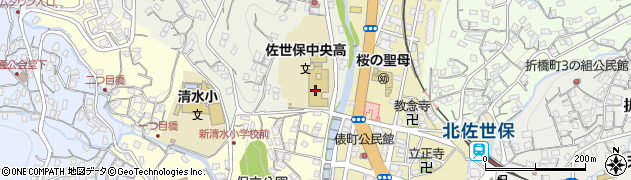 長崎県立佐世保中央高等学校周辺の地図