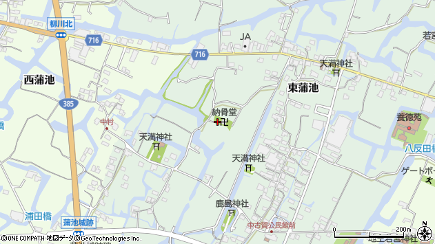 〒832-0006 福岡県柳川市東蒲池の地図