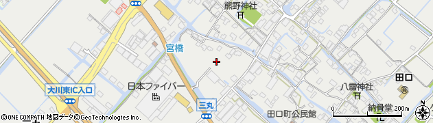 福岡県大川市三丸周辺の地図