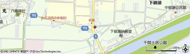 福岡県八女市柳瀬152周辺の地図
