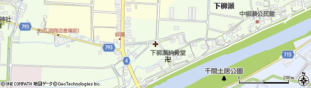 福岡県八女市柳瀬（下柳瀬）周辺の地図