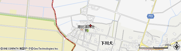 福岡県八女市川犬下川犬周辺の地図