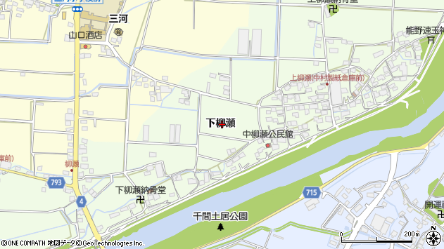 〒834-0033 福岡県八女市柳瀬の地図