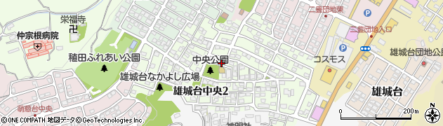 大分県大分市雄城台中央周辺の地図
