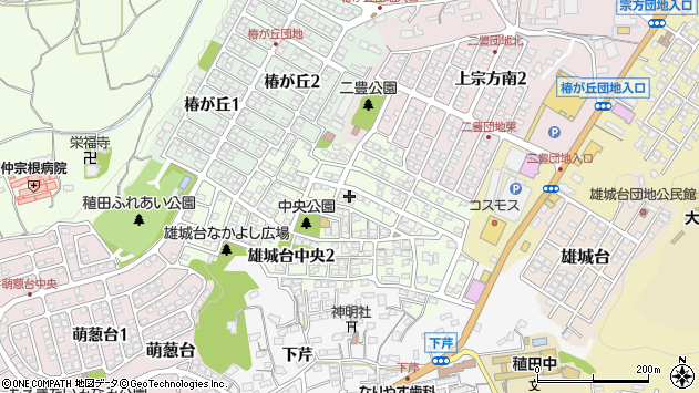 〒870-1164 大分県大分市雄城台中央の地図