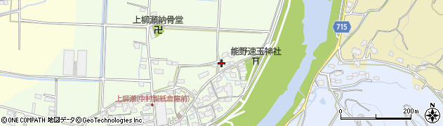 福岡県八女市柳瀬712周辺の地図