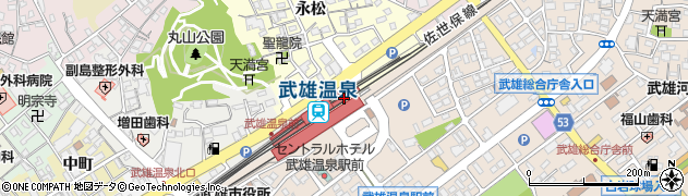 武雄温泉駅周辺の地図