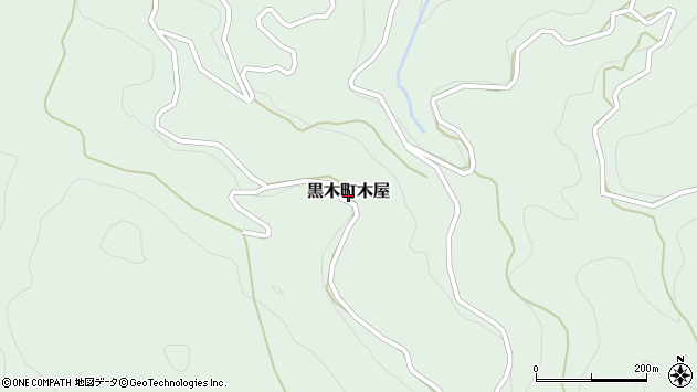 〒834-1204 福岡県八女市黒木町木屋の地図