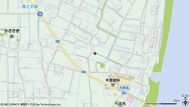〒831-0045 福岡県大川市大野島の地図