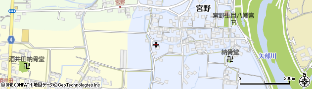 福岡県八女市宮野357周辺の地図