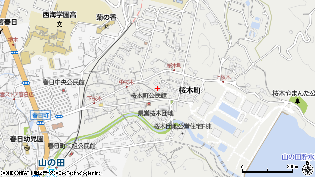 〒857-0012 長崎県佐世保市桜木町の地図