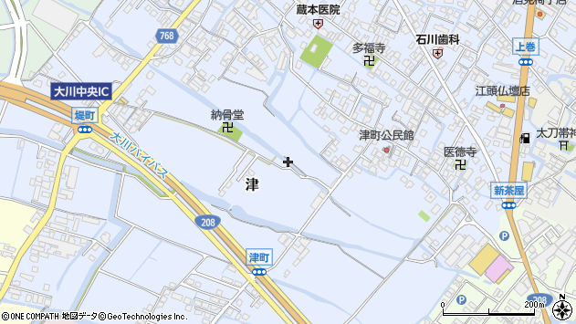 〒831-0035 福岡県大川市津の地図