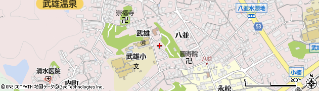 佐賀県武雄市八並周辺の地図