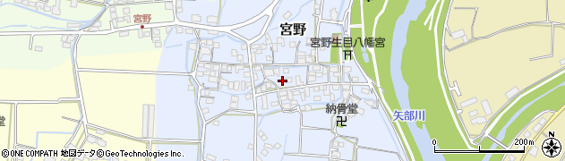 福岡県八女市宮野233周辺の地図