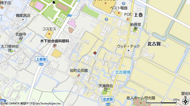 〒831-0032 福岡県大川市北古賀の地図