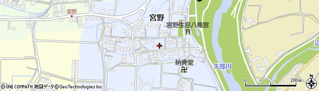 福岡県八女市宮野周辺の地図