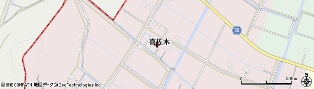 佐賀県白石町（杵島郡）喜佐木周辺の地図