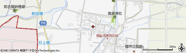 福岡県八女市新庄（西田）周辺の地図