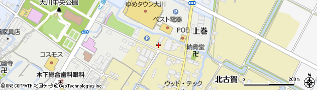 福岡県大川市北古賀221周辺の地図