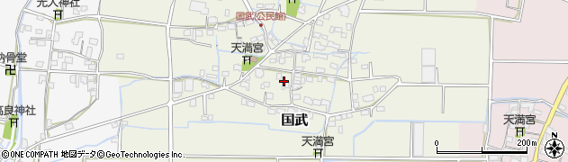 福岡県八女市国武周辺の地図