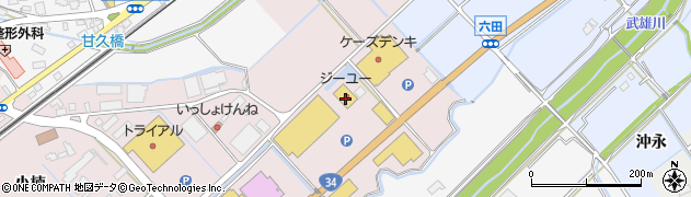 ジーユー武雄店周辺の地図