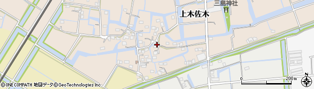 福岡県大木町（三潴郡）上木佐木周辺の地図