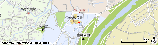 福岡県八女市宮野100周辺の地図