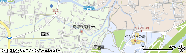 福岡県八女市高塚周辺の地図