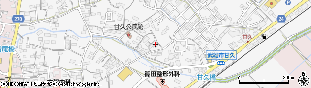 佐賀県武雄市朝日町大字甘久524周辺の地図