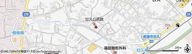 佐賀県武雄市朝日町大字甘久572周辺の地図