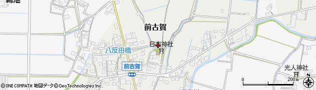 福岡県八女市前古賀周辺の地図