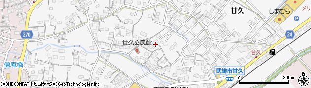 佐賀県武雄市甘久周辺の地図