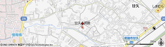佐賀県武雄市朝日町大字甘久577周辺の地図